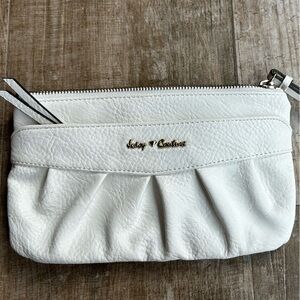 Juicy Couture White Ruched Wristlet Clutch